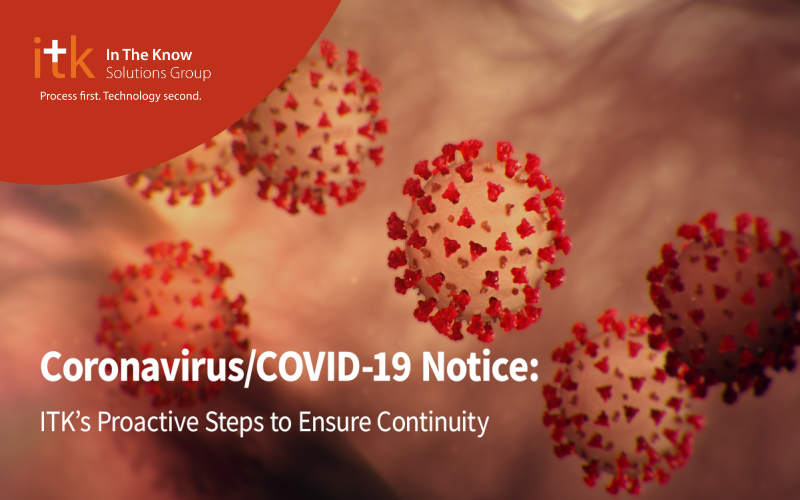 Coronavirus Covid 19 Notice Itk S Proactive Steps To Ensure Continuity In The Know Solutions Group